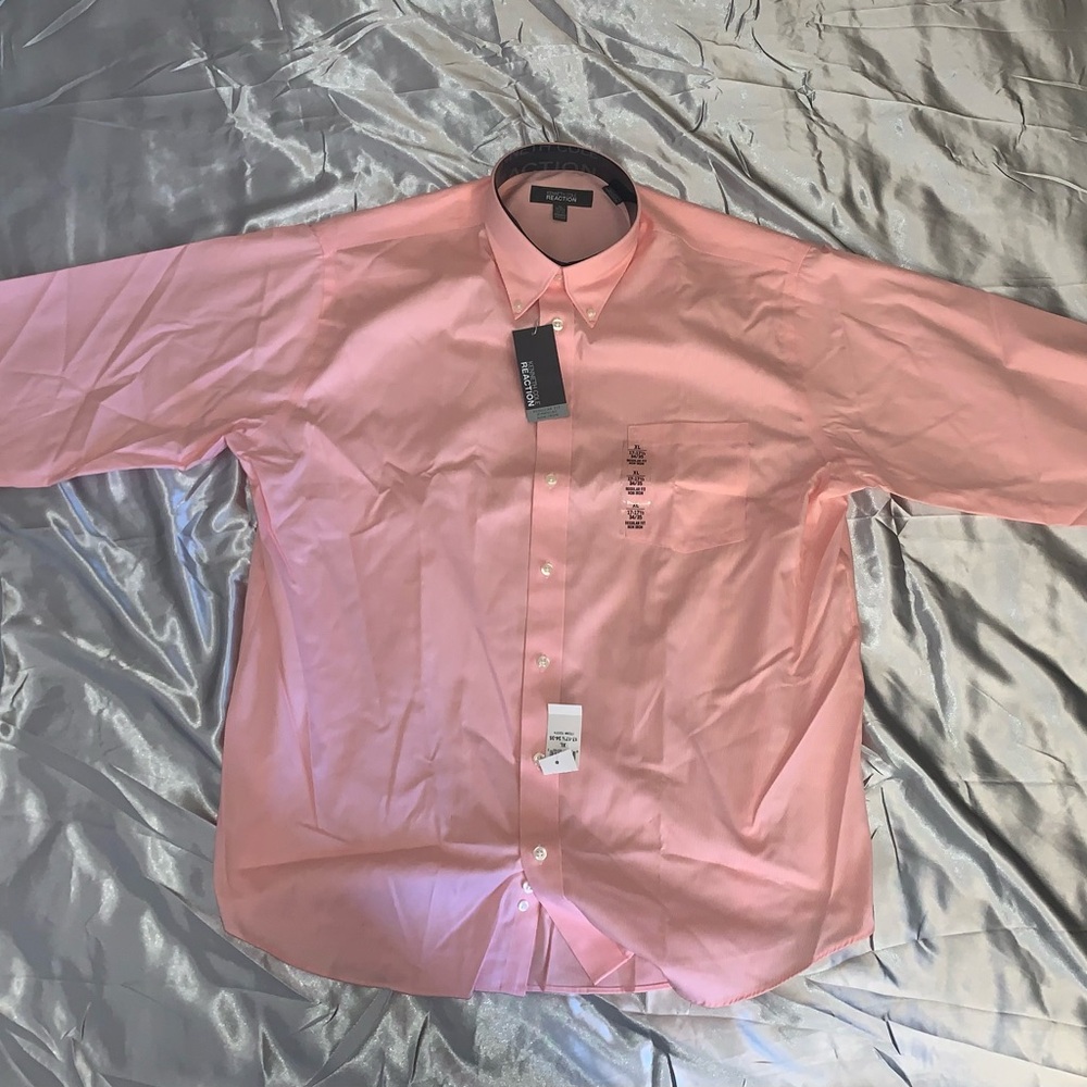 Kenneth Cole Men's Casual Pink Button Down Shirt